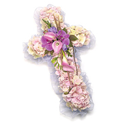 Small Open Cross Pink &amp; Lilac