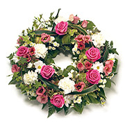 Traditional Open Pink &amp; White Wreath