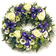 Traditional Blue &amp; White Wreath
