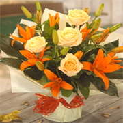 Rose and Lily Hand Tied