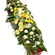 Yellow &amp; White Casket Spray