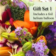 Gift Set 1 Basket Arrangement and Balloon